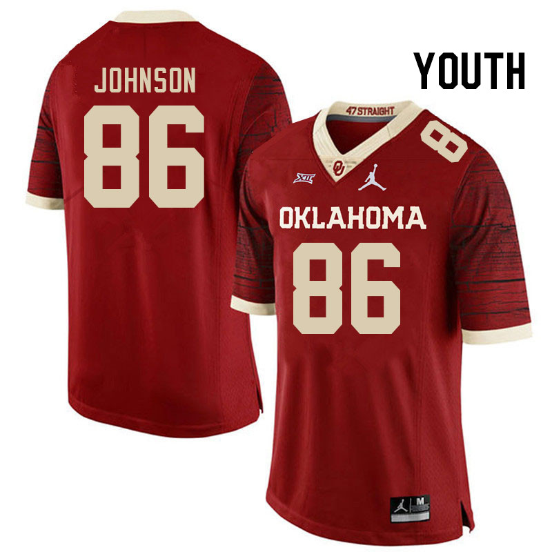 Youth #86 Cody Johnson Oklahoma Sooners College Football Jerseys Stitched-Retro